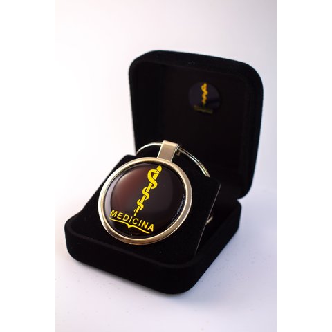 Chaveiro Luxo Profissão Medicina - Dourado