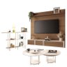 Home Suspenso Max Castanho Off White e Aparador Infinity e Kit Mesa de Centro Sky Off White- Hb Móve - 1