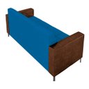 Ver imagem 7 de Sofá Living Decorativo Houston 2 Lugares 200cm Pés em Metal Veludo/ Pu Azul/ Marrom G33 - Gran Belo