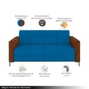 Ver imagem 3 de Sofá Living Decorativo Houston 2 Lugares 200cm Pés em Metal Veludo/ Pu Azul/ Marrom G33 - Gran Belo