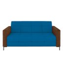 Ver imagem 5 de Sofá Living Decorativo Houston 2 Lugares 200cm Pés em Metal Veludo/ Pu Azul/ Marrom G33 - Gran Belo