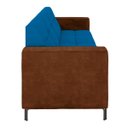 Ver imagem 6 de Sofá Living Decorativo Houston 2 Lugares 200cm Pés em Metal Veludo/ Pu Azul/ Marrom G33 - Gran Belo