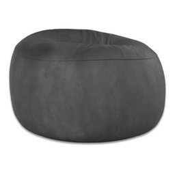 Puff Cama Gigante Redondo Suede 100x50 com Enchimento Sala:100x50/Cinza - 1