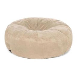 Puff Cama Gigante Redondo Suede 100x50 com Enchimento Sala:100x50/Cinza - 2