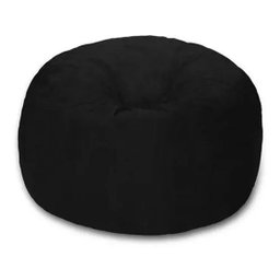 Puff Cama Gigante Redondo Suede 100x50 com Enchimento Sala:100x50/Cinza - 4