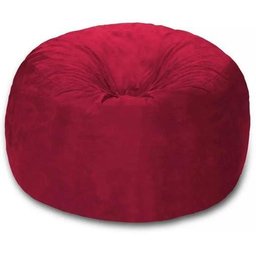 Puff Cama Gigante Redondo Suede 100x50 com Enchimento Sala:100x50/Cinza - 5