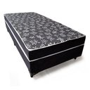 Ver imagem 1 de Cama Box Conjugado Ortopédico Solteiro Suede Preto 78x188x40
