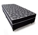 Ver imagem 1 de Cama Box Conjugado Ortopédico Solteiro Suede Preto 78x188x40