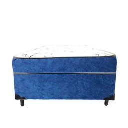 Cama Box Conjugado Ortopédico Solteiro Suede Azul 88x188x40 - 3