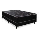 Ver imagem 1 de Cama Box Conjugado Ortopédico Casal Suede Preto 138x188x40