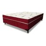 Cama Box Conjugado Ortopédico Casal Suede Vermelho 138x188x40 - 4
