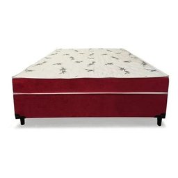 Cama Box Conjugado Ortopédico Casal Suede Vermelho 138x188x40 - 2