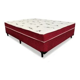 Cama Box Conjugado Ortopédico Casal Suede Vermelho 138x188x40 - 3