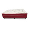 Cama Box Conjugado Ortopédico Casal Suede Vermelho 138x188x40 - 5
