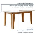 Ver imagem 5 de Mesa de Jantar 6 Lugares Retangular Tampo de Vidro 160x80cm Base Madeira Maciça Bella Marrom/Cinamomo/Off White
