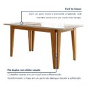Ver imagem 7 de Mesa de Jantar 6 Lugares Retangular Tampo de Vidro 160x80cm Base Madeira Maciça Bella Marrom/Cinamomo/Off White