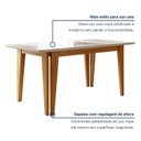 Ver imagem 6 de Mesa de Jantar 6 Lugares Retangular Tampo de Vidro 160x80cm Base Madeira Maciça Bella Marrom/Cinamomo/Off White