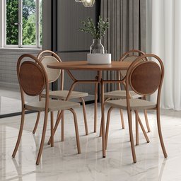 Conjunto Sala de Jantar 4 Cadeiras Nolita Carraro Fre/ros/are - 1