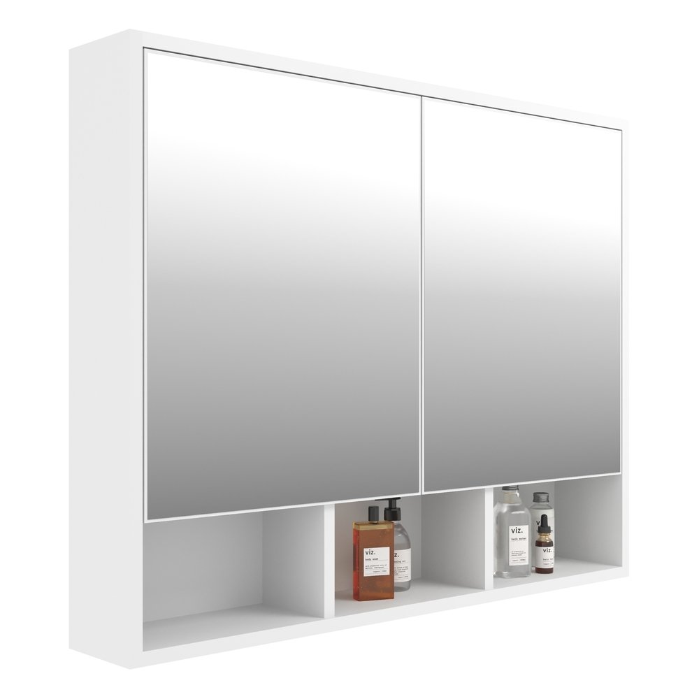 Espelheira para Banheiro 2 Portas 80cm Multimóveis Cr10076 Branca - 2