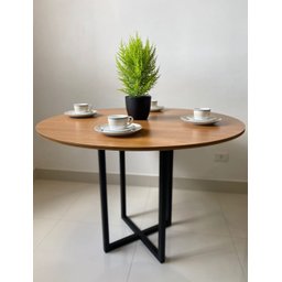 Mesa Redonda Sala De Jantar Com Pé De Ferro 90cm - 2