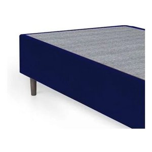 Base Box Solteiro Suede Azul 88x188x40