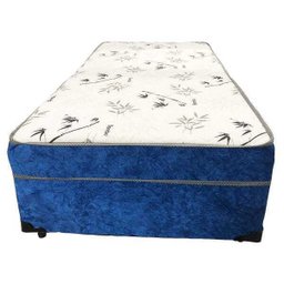 Cama Box Conjugado Ortopédico Solteiro Suede Azul 78x188x40 - 2