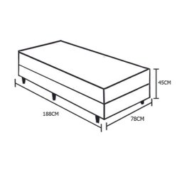 Cama Box Conjugado Ortopédico Solteiro Suede Azul 78x188x40 - 6