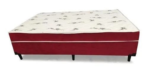 Cama Box Conjugado Ortopédico Viúva Suede Vermelho 128x188x40 - 5