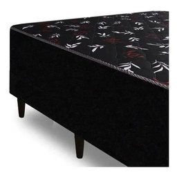 Cama Box Conjugado Ortopédico Viúva Suede Preto 128x188x40 - 2