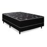 Cama Box Conjugado Ortopédico Viúva Suede Preto 128x188x40 - 1