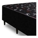 Ver imagem 2 de Cama Box Conjugado Ortopédico Suede Preto 110x188x40