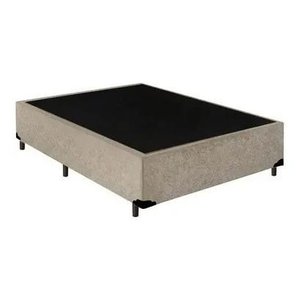 Base Box Casal Suede Bege 138x188x40