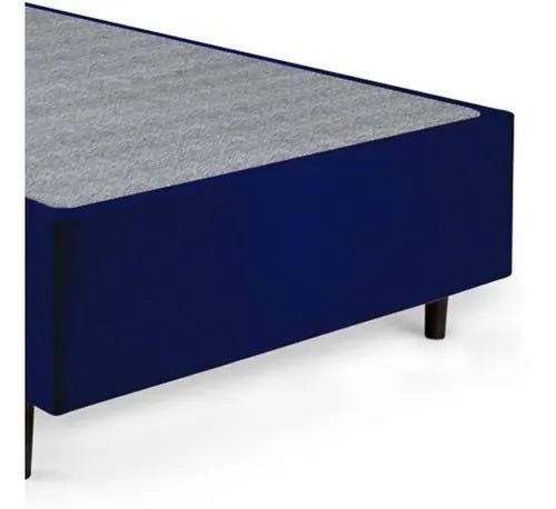 Base Box Casal Suede Azul 138x188x40 - 3