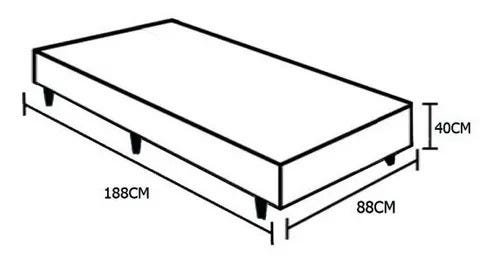 Base Box Solteiro Poliéster Preto 88x188x40 - 2