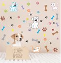 Ver imagem 1 de Adesivo de Parede para Pet Shop Cachorrinho Gatinho e Patas