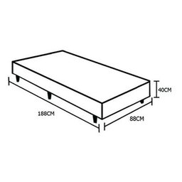 Base Box Solteiro Courino Branco 88x188x40 - 3 Base Box Solteiro Courino Branco 88x188x40 - 3