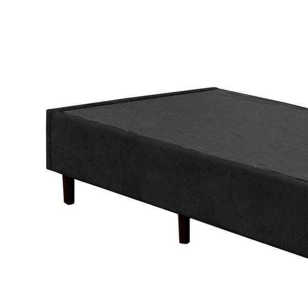 Base Box Solteiro Suede Preto 88x188x40 - 2