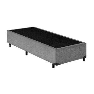 Base Box Solteiro Suede Cinza 88x188x40
