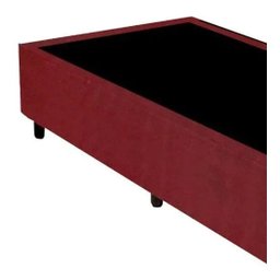 Base Box Solteiro Suede Vermelho 88x188x40 - 2