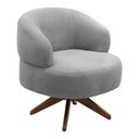 Ver imagem 2 de Poltrona Decorativa Orgânica Living Have Base Madeira Giratória Bouclê Cinza - Desk Design