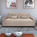 Ver imagem 2 de Sofá Cama Tone 203cm Reclinável Manual Suede Bege - Sallar Home