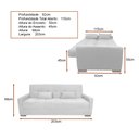 Ver imagem 3 de Sofá Cama Tone 203cm Reclinável Manual Suede Bege - Sallar Home