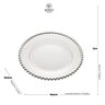 Prato Raso Em Cristal Wolff Pearl Branco Borda Prateada 20cm - 6