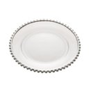 Ver imagem 1 de Prato Raso Em Cristal Wolff Pearl Branco Borda Prateada 20cm