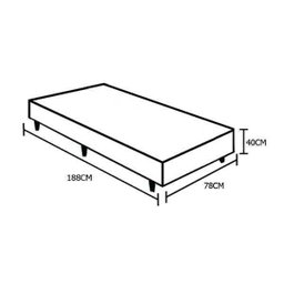 Base Box Solteiro Suede Azul 78x188x40 - 4