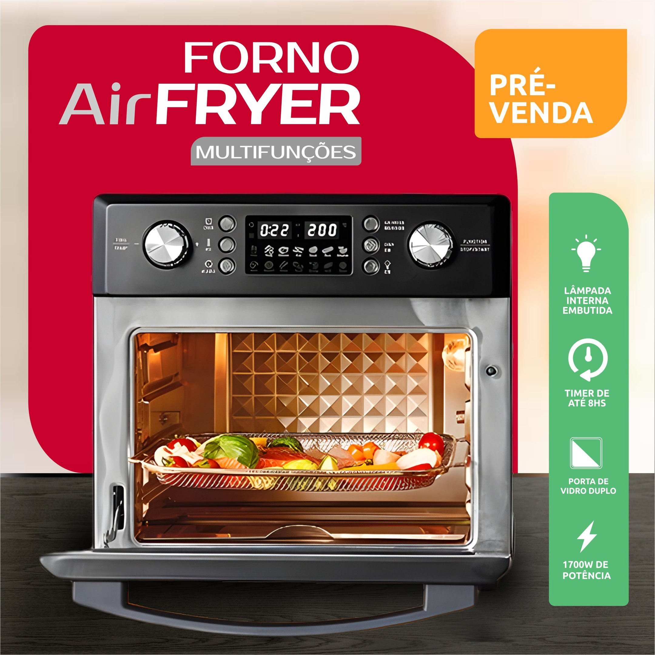 Forno Air Fryer c/ Espeto para Churrasco - 110v - 5