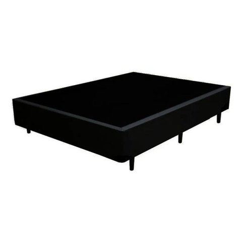Base Box Solteirão Poliéster Preto 110x188x40