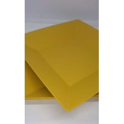 15 Prato Quadrado Refeição Multiuso Lanche Amarelo Casa - 9