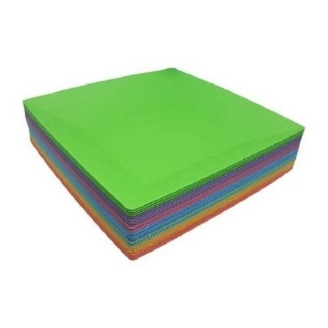 15 Prato Quadrado Refeição Multiuso Lanche Colorido Casa