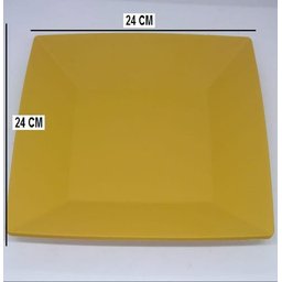 20 Prato Quadrado Refeição Multiuso Lanche Amarelo Casa - 10